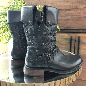 UGG studded black leather boots